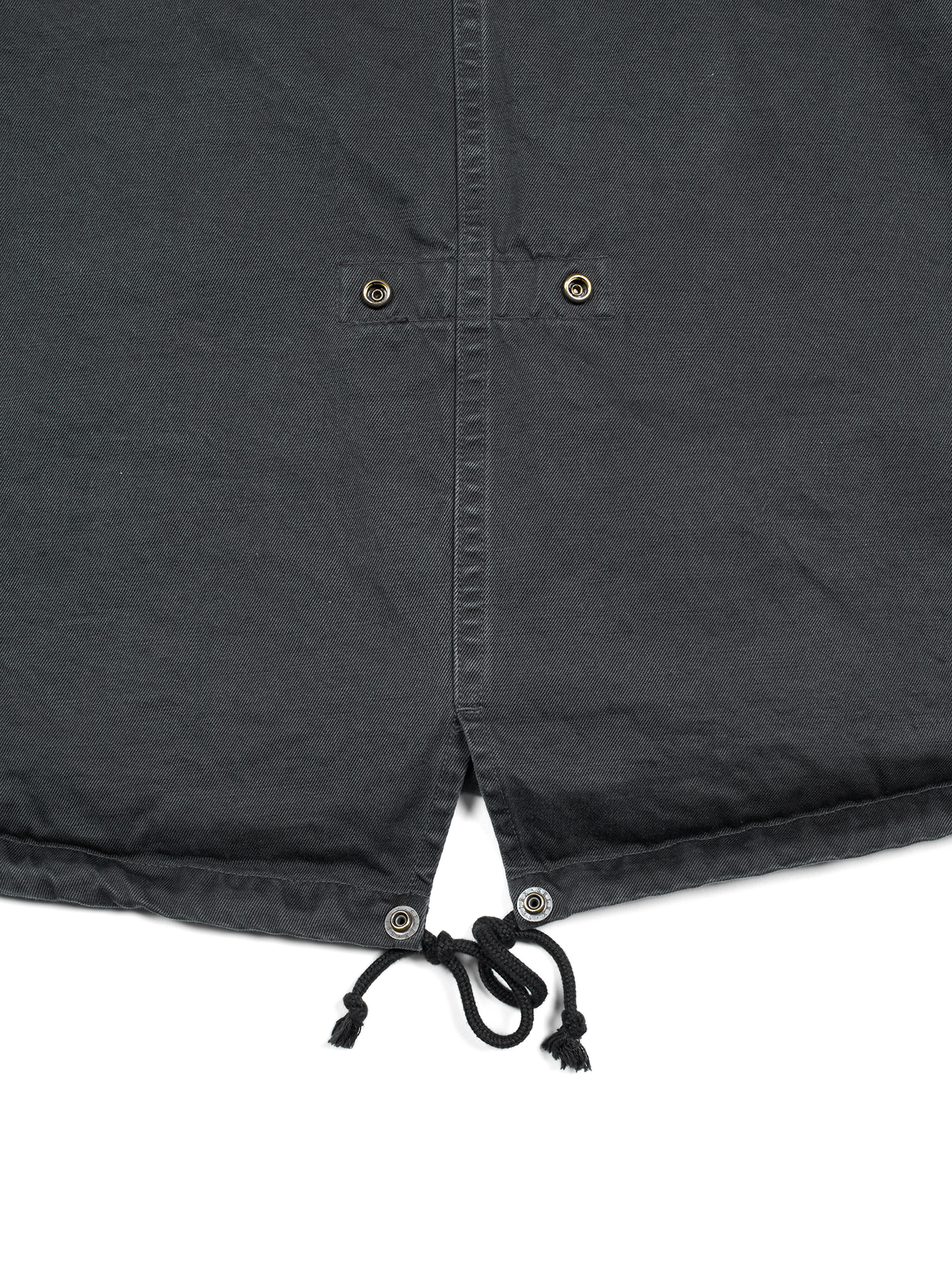 GARMENT DYED FINX/ZIMBABWE COTTON M-65 FISHTAIL COAT｜INK BLACK