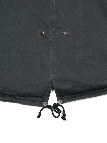 GARMENT DYED FINX/ZIMBABWE COTTON M-65 FISHTAIL COAT｜INK BLACK