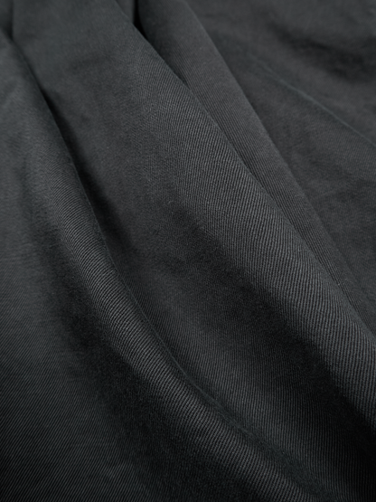 GARMENT DYED FINX/ZIMBABWE COTTON M-65 FISHTAIL COAT｜INK BLACK