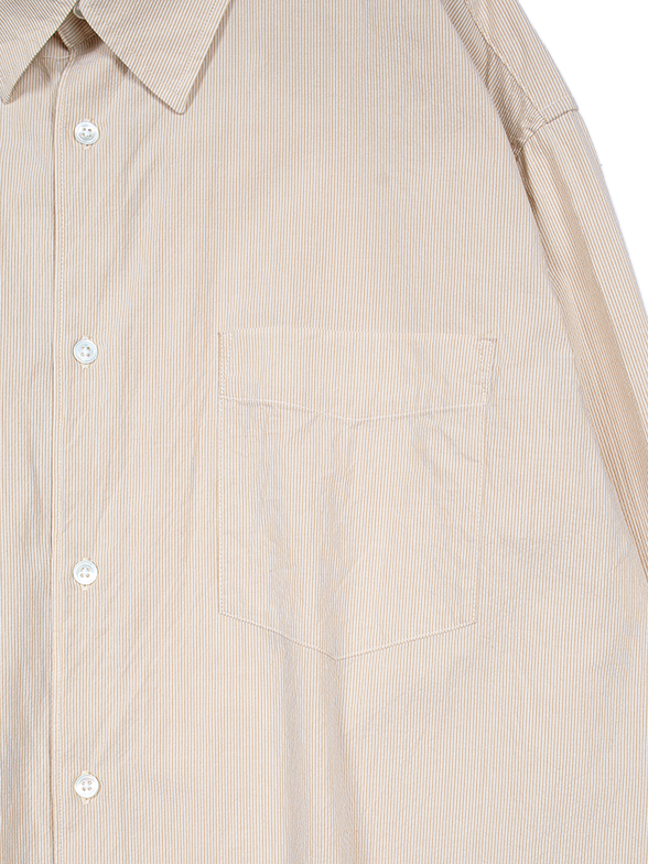 FINX COTTON LIGHT CORD LANE STRIPE SHIRTS｜YELLOW STRIPE