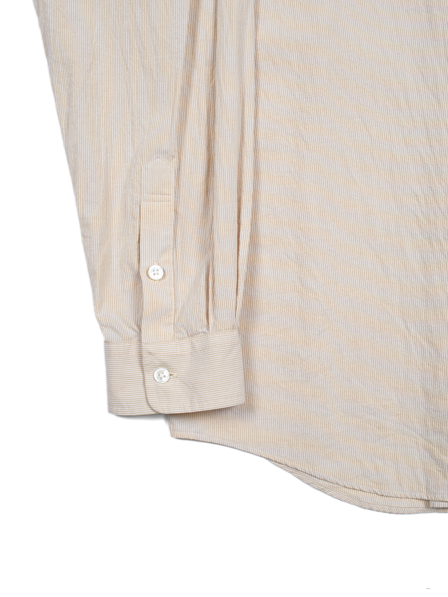 FINX COTTON LIGHT CORD LANE STRIPE SHIRTS｜YELLOW STRIPE