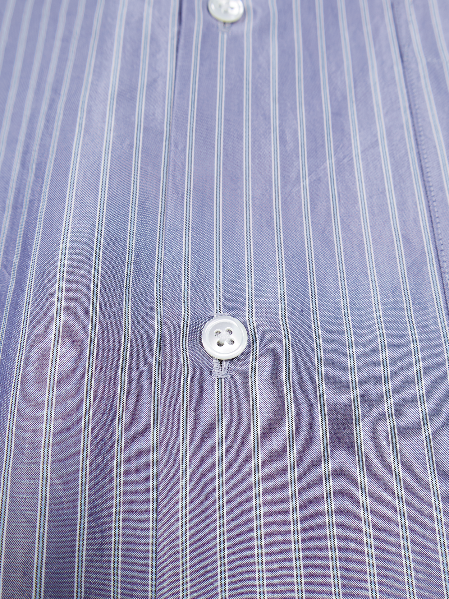 RAW SILK/GIZA STRIPE SHIRTS｜BLUE