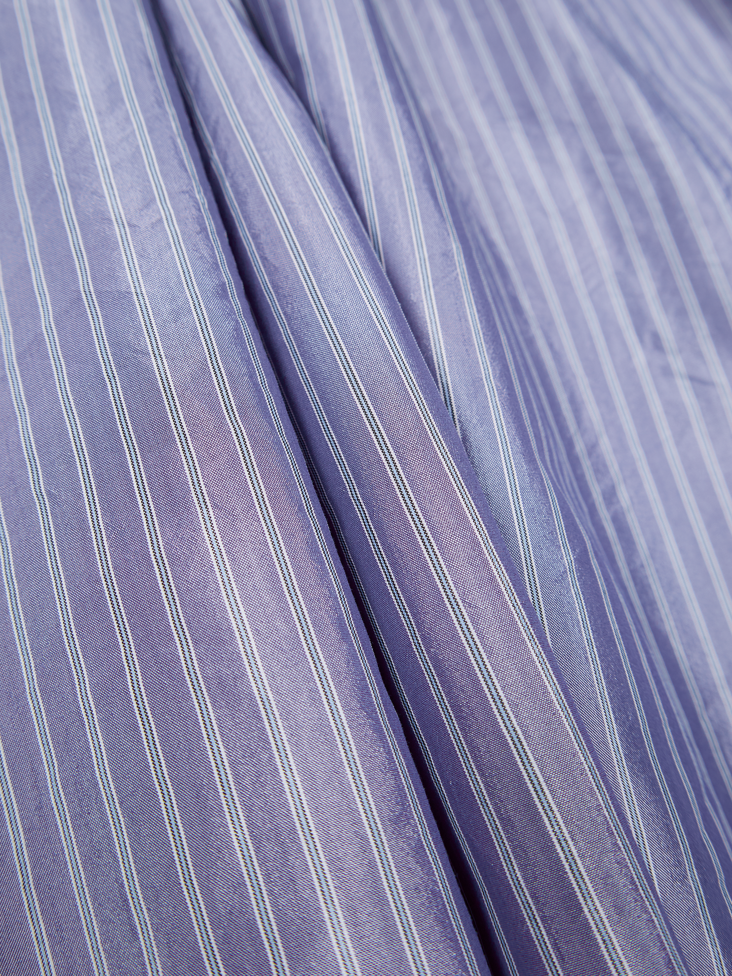 RAW SILK/GIZA STRIPE SHIRTS｜BLUE