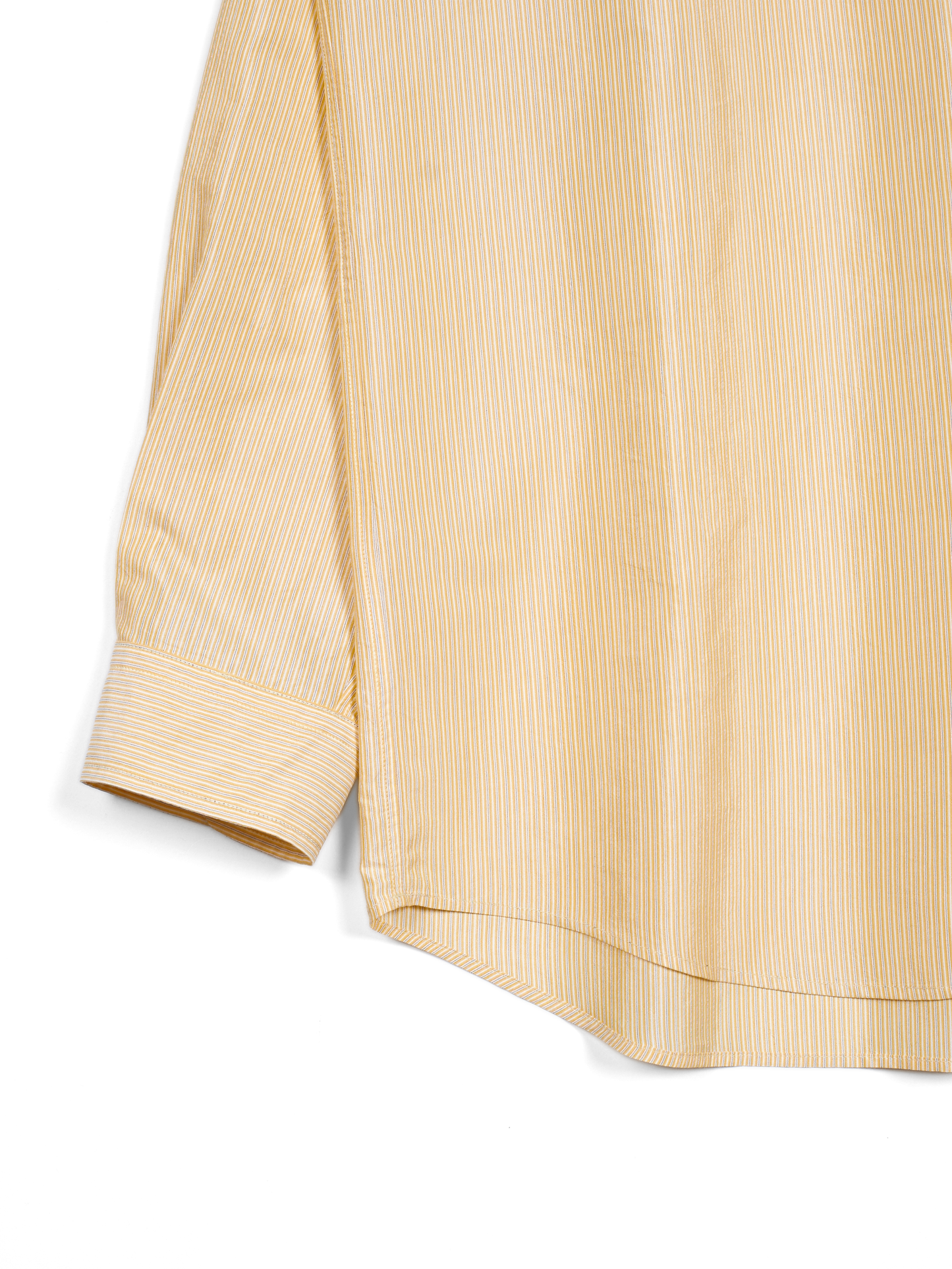 RAW SILK/GIZA STRIPE SHIRTS｜YELLOW