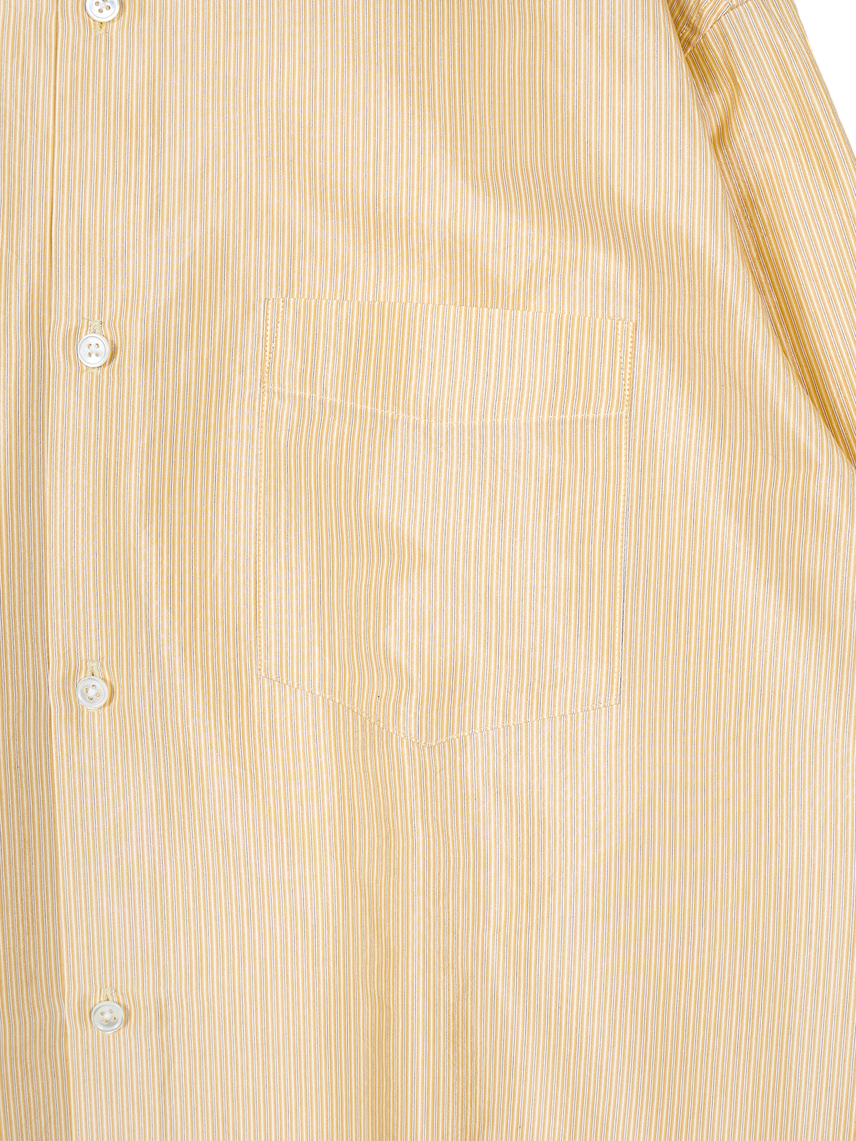 RAW SILK/GIZA STRIPE SHIRTS｜YELLOW