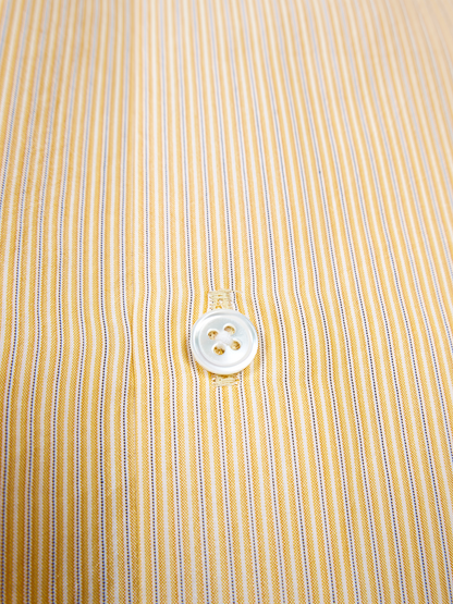 RAW SILK/GIZA STRIPE SHIRTS｜YELLOW