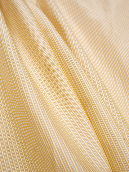 RAW SILK/GIZA STRIPE SHIRTS｜YELLOW
