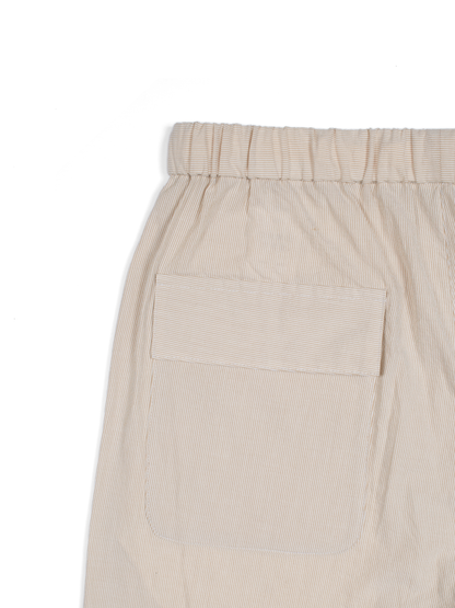 FINX COTTON LIGHT CORD LANE STRIPE EASY PANTS｜YELLOW STRIPE