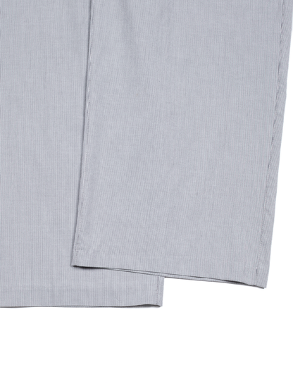 FINX COTTON LIGHT CORD LANE STRIPE EASY PANTS｜GRAY STRIPE