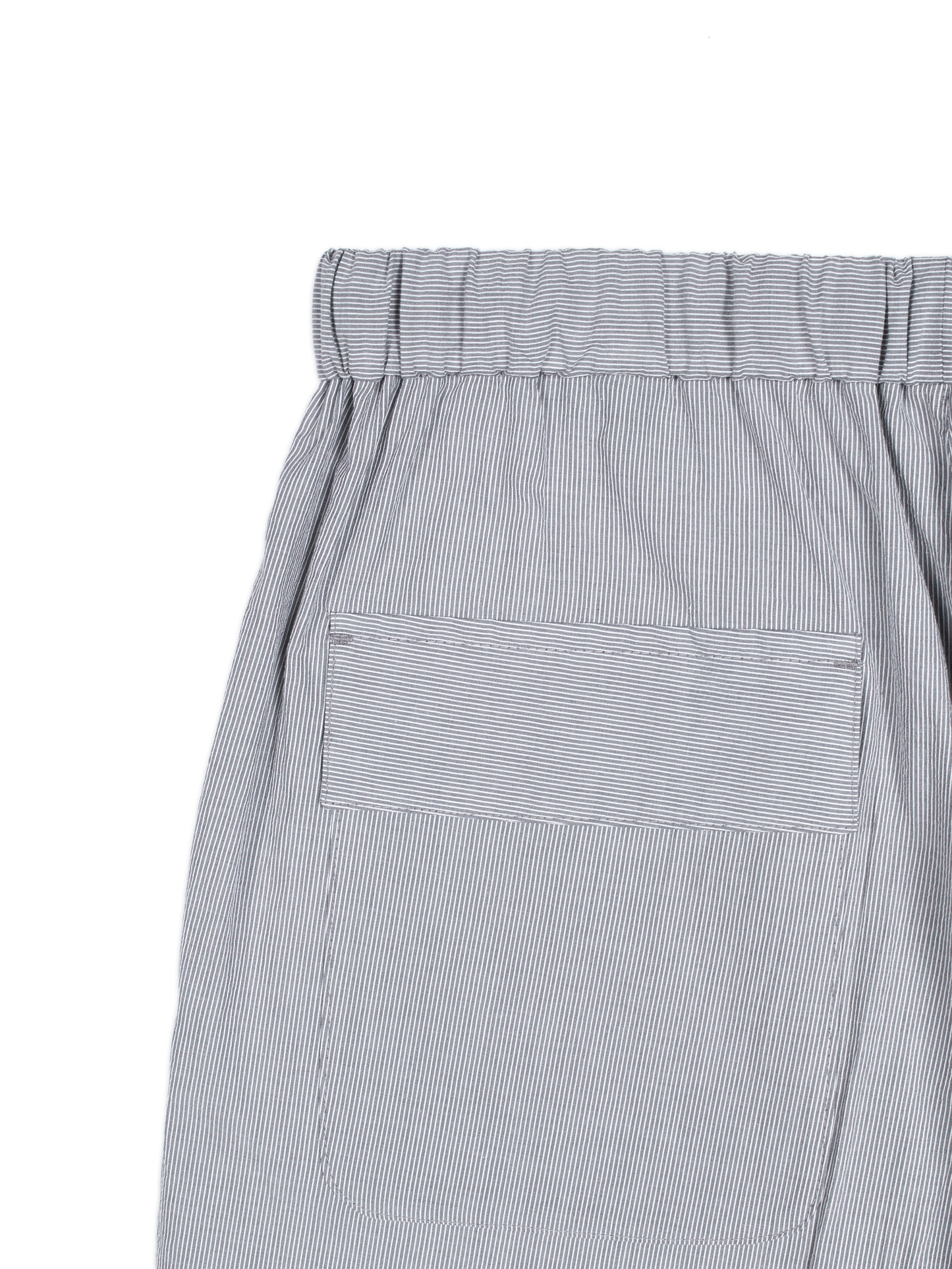 FINX COTTON LIGHT CORD LANE STRIPE EASY PANTS｜GRAY STRIPE