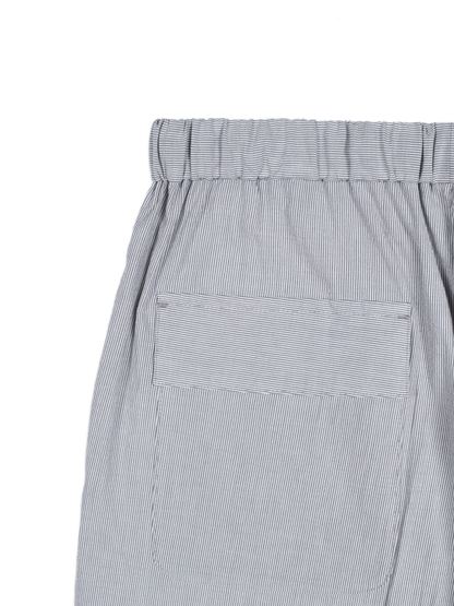 FINX COTTON LIGHT CORD LANE STRIPE EASY PANTS｜GRAY STRIPE
