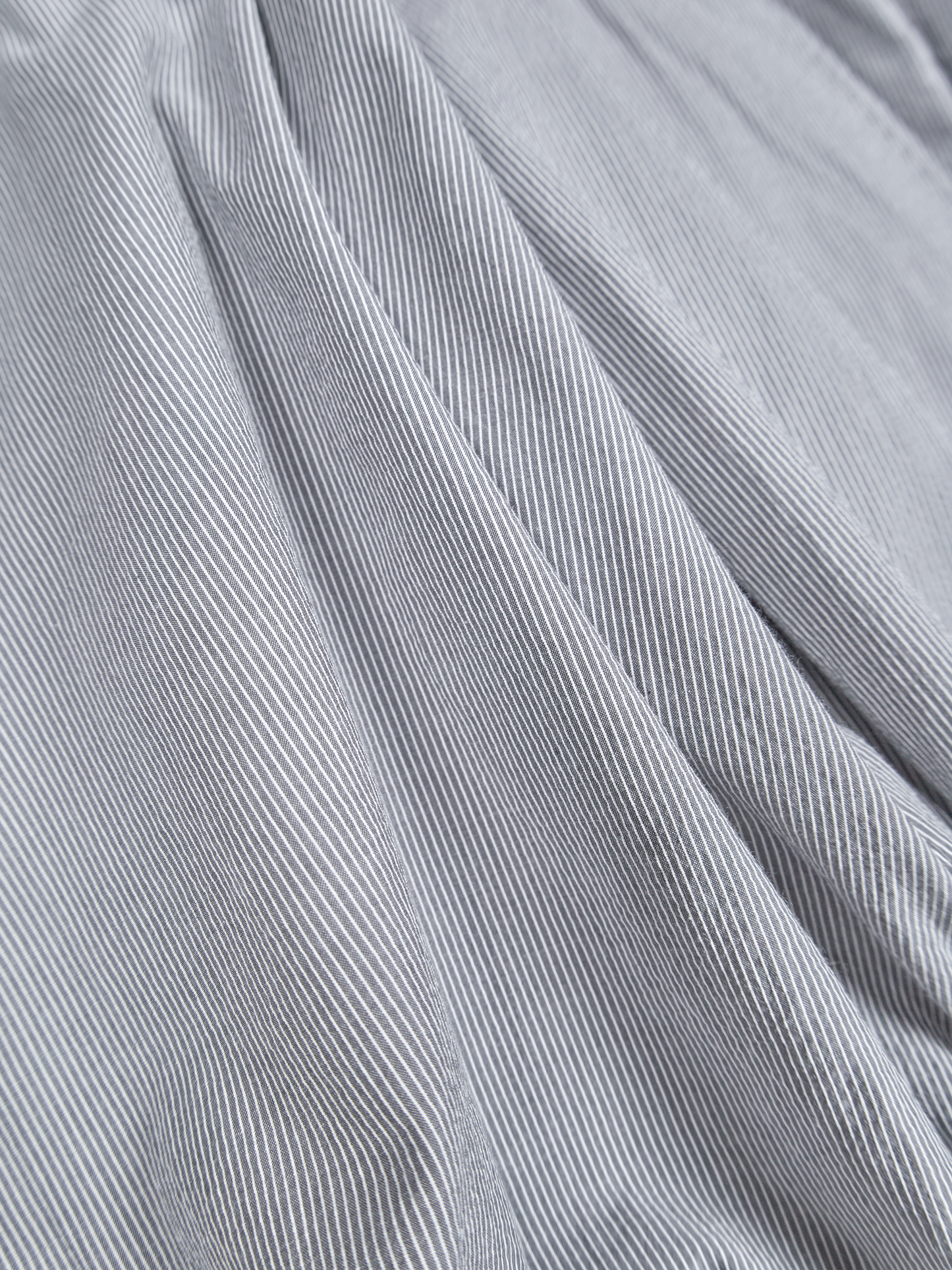 FINX COTTON LIGHT CORD LANE STRIPE EASY PANTS｜GRAY STRIPE