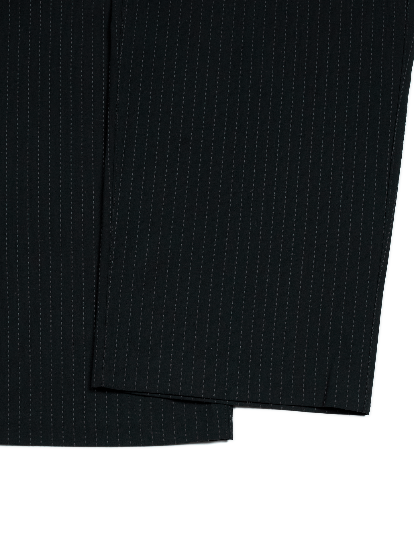 Super160's WOOL/COTTON SASHIKO STITCHING EASY PANTS｜BLACK