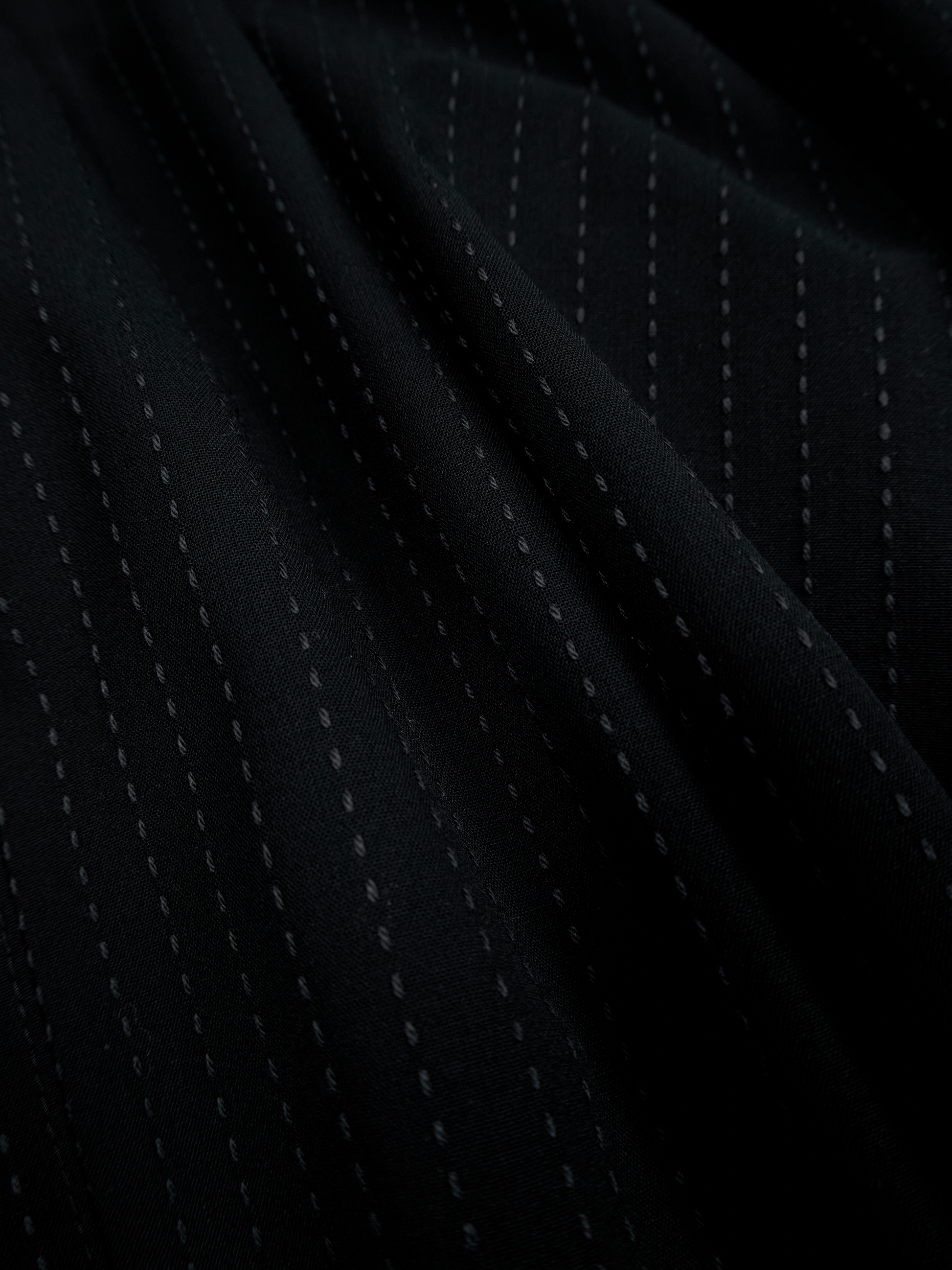 Super160's WOOL/COTTON SASHIKO STITCHING EASY PANTS｜BLACK – Cornier