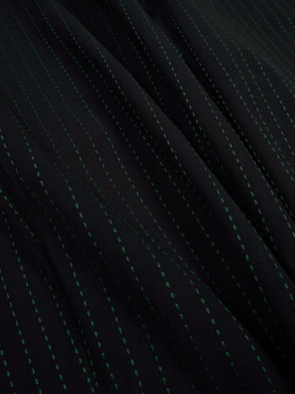 Super160's WOOL/COTTON SASHIKO STITCHING EASY PANTS｜GREEN