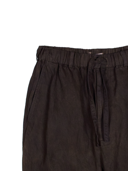 DOROZOME LINEN TWILL EASY PANTS｜MUD BROWN