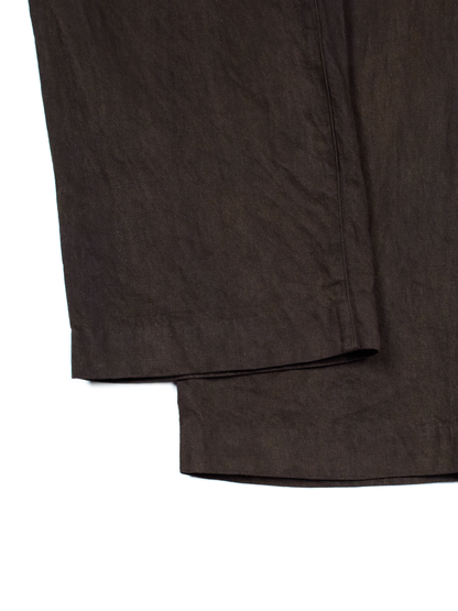 DOROZOME LINEN TWILL EASY PANTS｜MUD BROWN