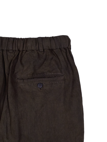 DOROZOME LINEN TWILL EASY PANTS｜MUD BROWN