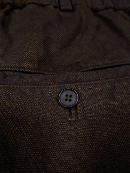 DOROZOME LINEN TWILL EASY PANTS｜MUD BROWN