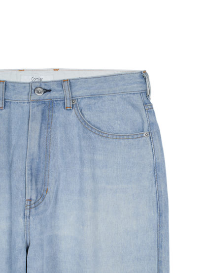 SILK/COTTON VINTAGE DENIM PANTS｜LIGHT BLUE