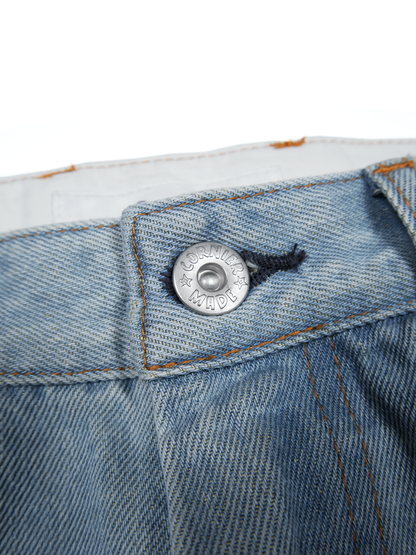 SILK/COTTON VINTAGE DENIM PANTS｜LIGHT BLUE
