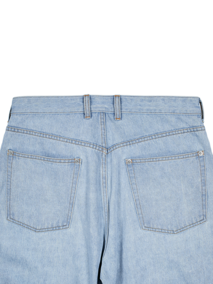 SILK/COTTON VINTAGE DENIM PANTS｜LIGHT BLUE