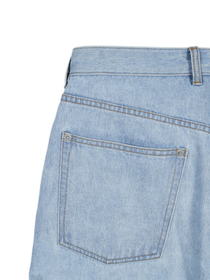 SILK/COTTON VINTAGE DENIM PANTS｜LIGHT BLUE