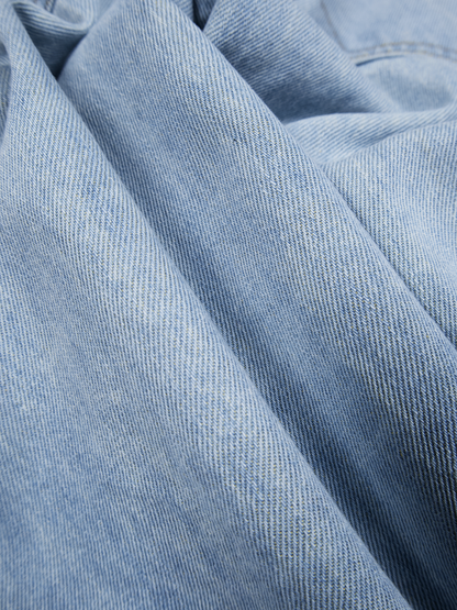 SILK/COTTON VINTAGE DENIM PANTS｜LIGHT BLUE