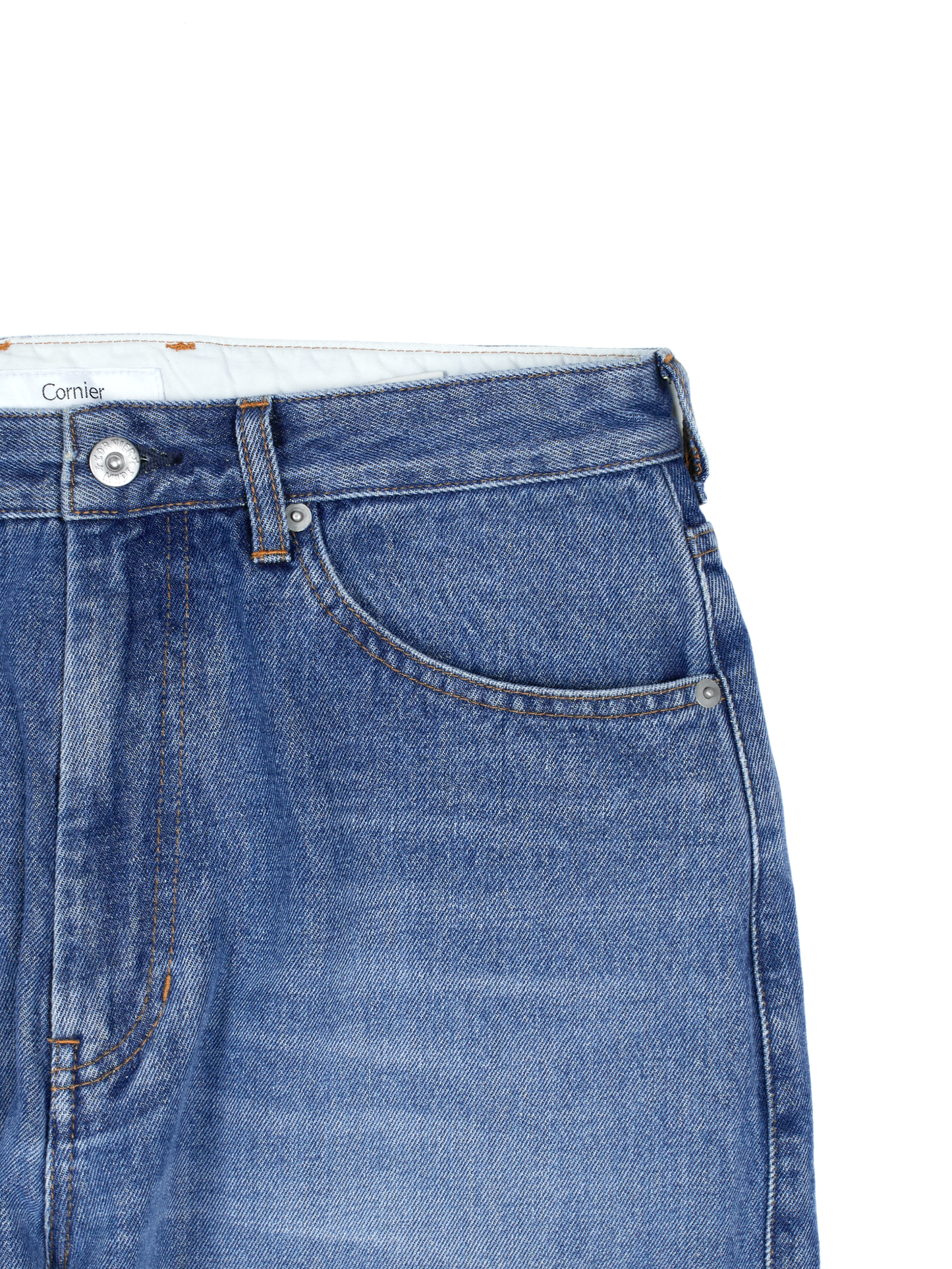 SILK/COTTON VINTAGE DENIM PANTS｜BLUE