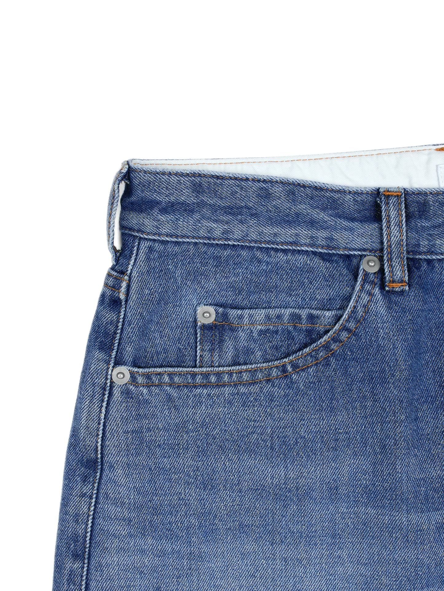 SILK/COTTON VINTAGE DENIM PANTS｜BLUE