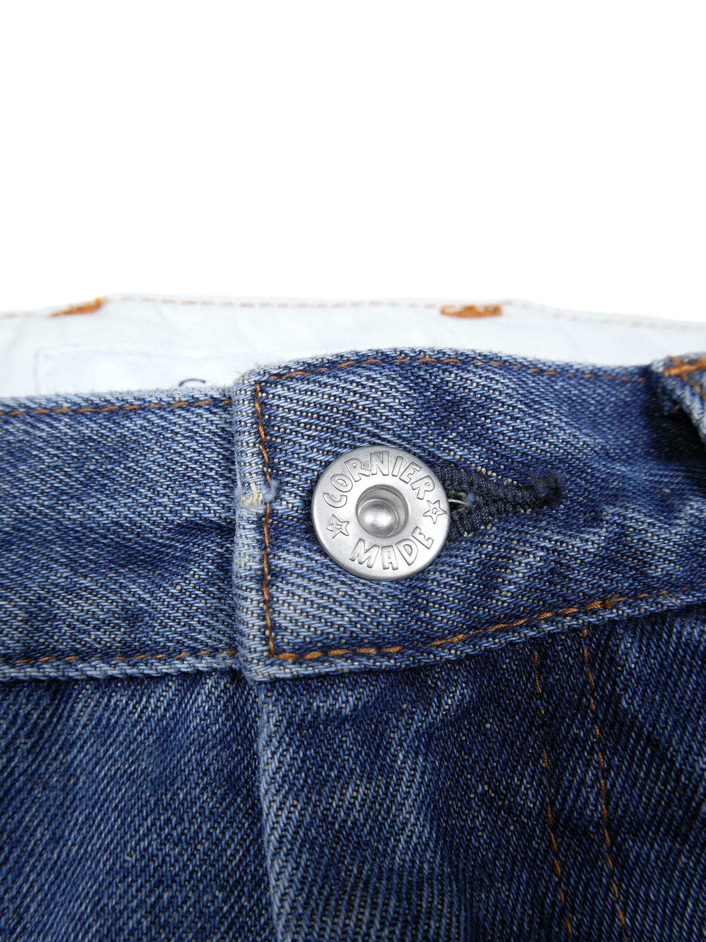 SILK/COTTON VINTAGE DENIM PANTS｜BLUE