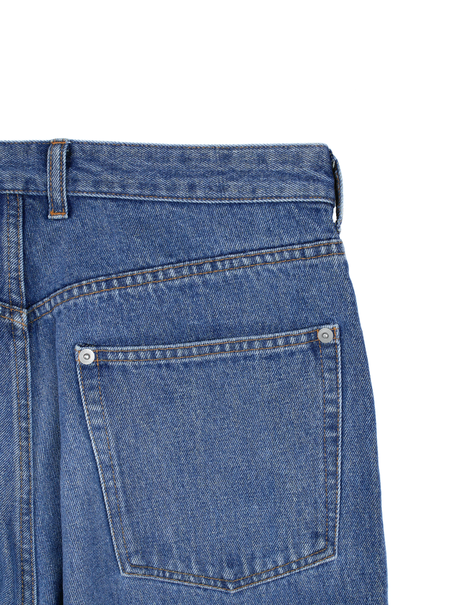 SILK/COTTON VINTAGE DENIM PANTS｜BLUE