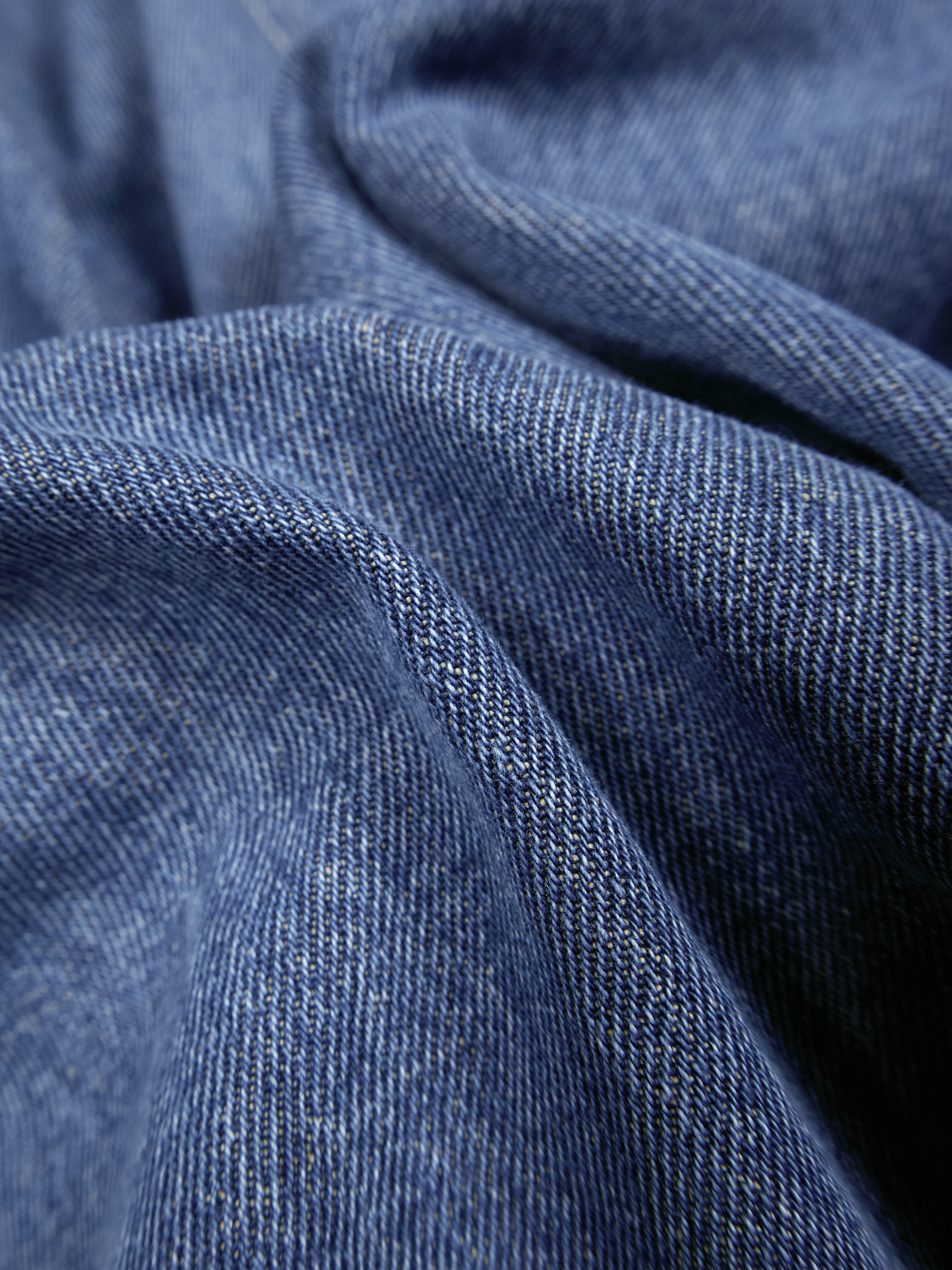 SILK/COTTON VINTAGE DENIM PANTS｜BLUE