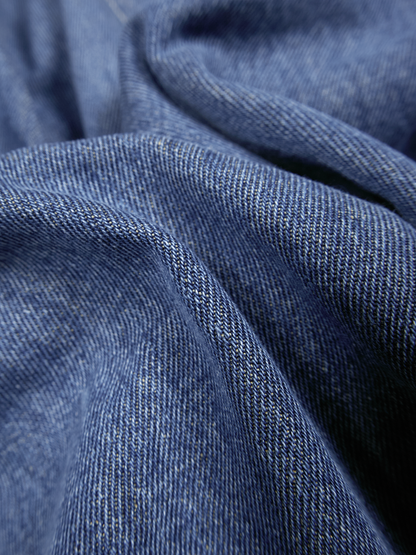 SILK/COTTON VINTAGE DENIM PANTS｜BLUE
