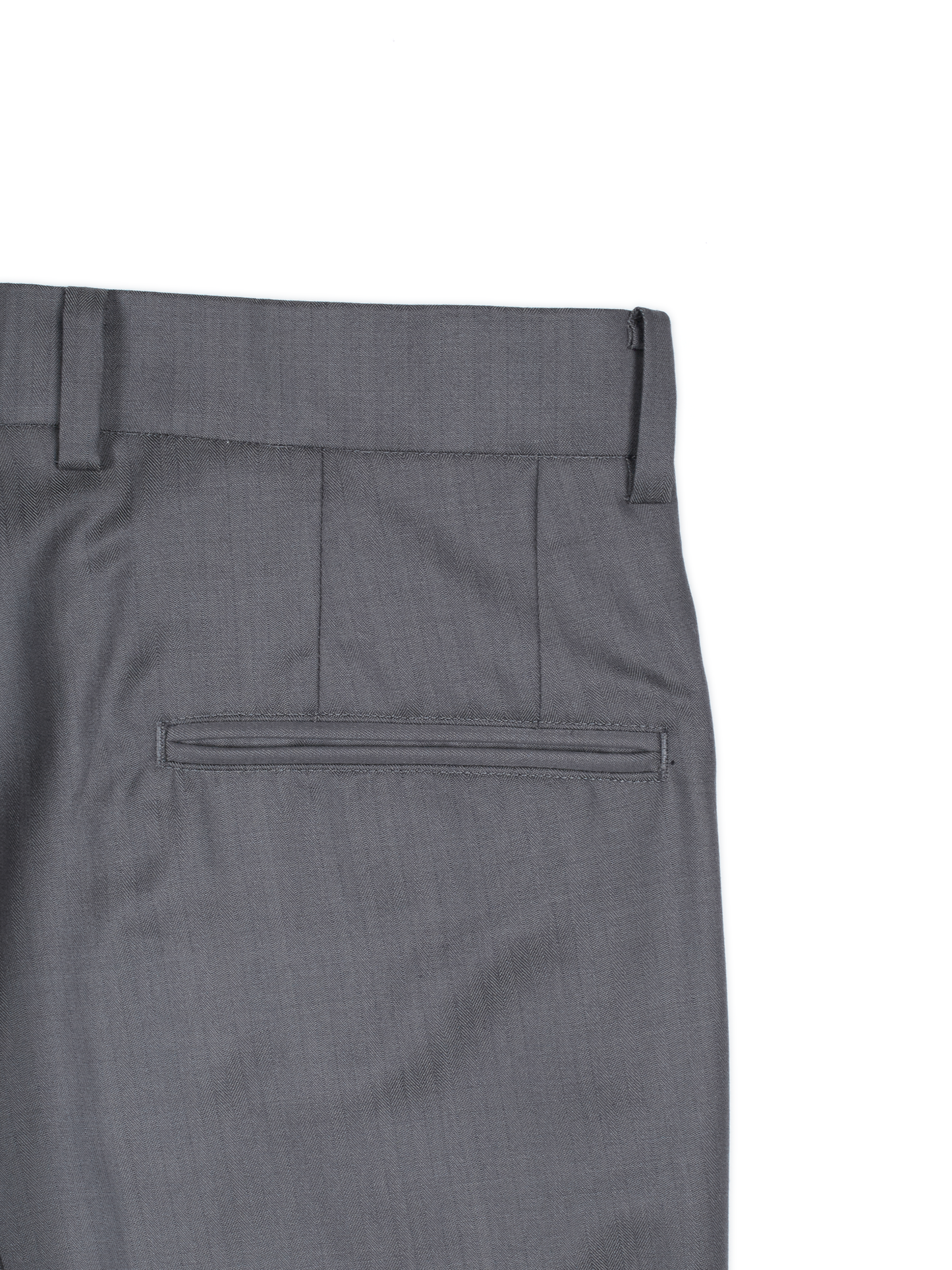 Super140's WOOL/KID MOHAIR HERRINGBONE SLACKS｜GRAY