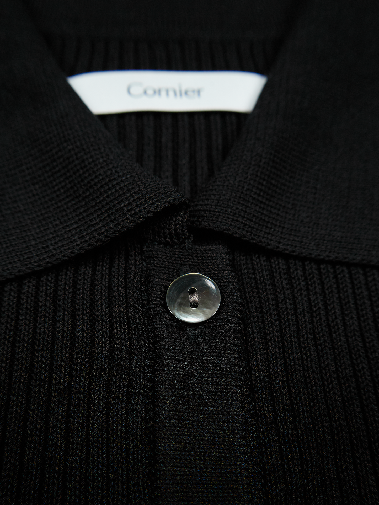 HIGH-TWIST SILK RIB KNIT SHIRTS｜BLACK