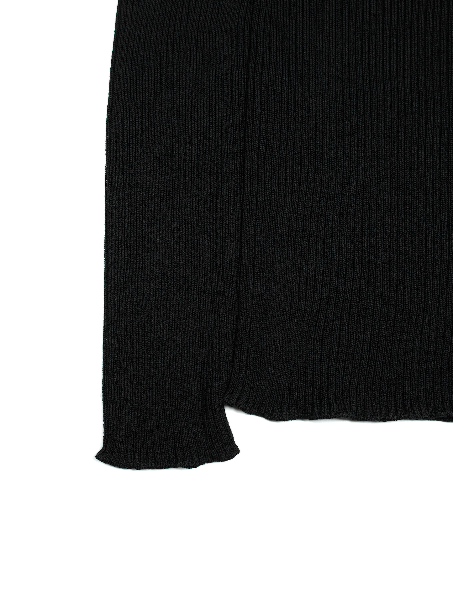 HIGH-TWIST SILK RIB KNIT SHIRTS｜BLACK