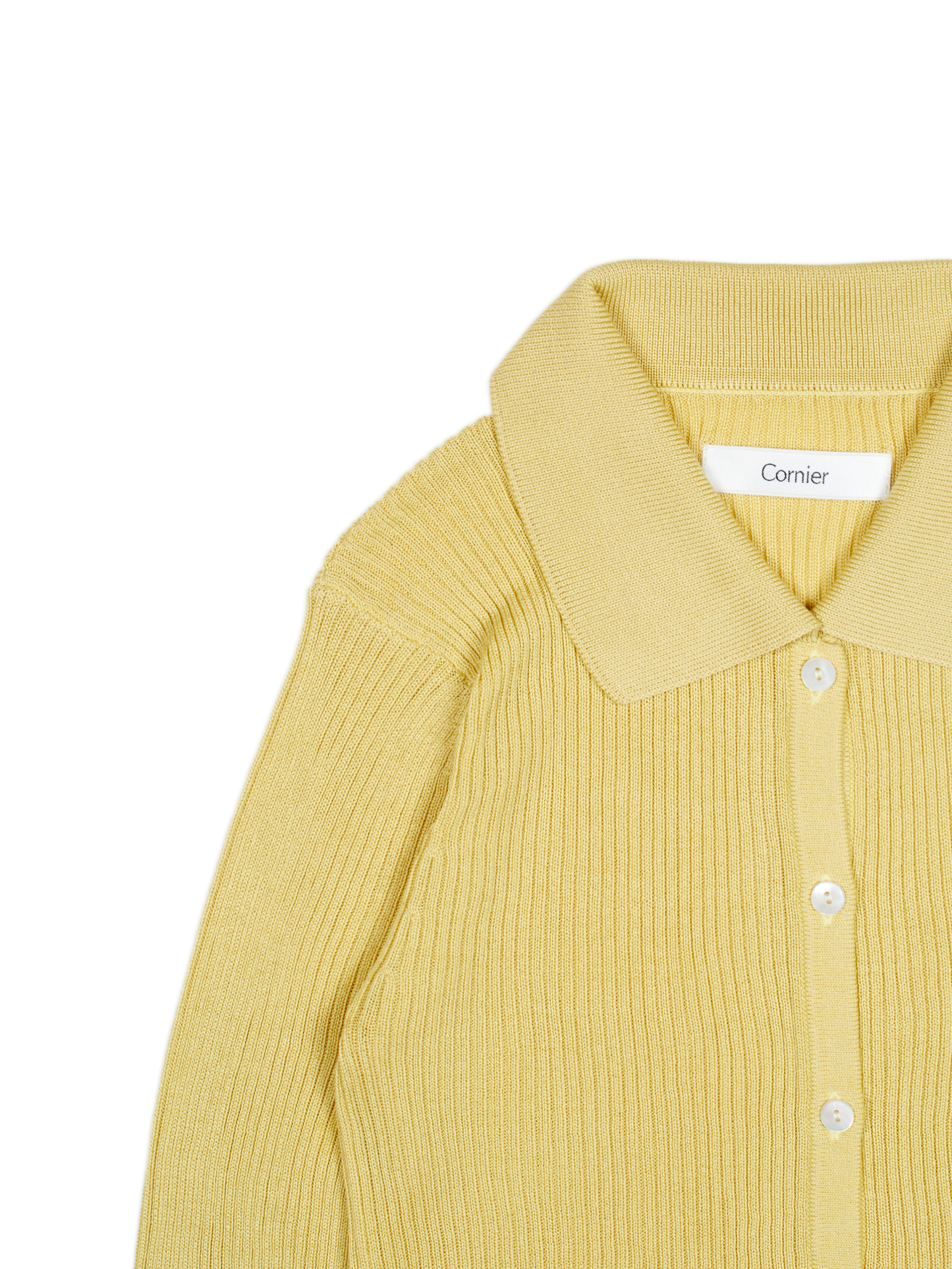 HIGH-TWIST SILK RIB KNIT SHIRTS｜YELLOW