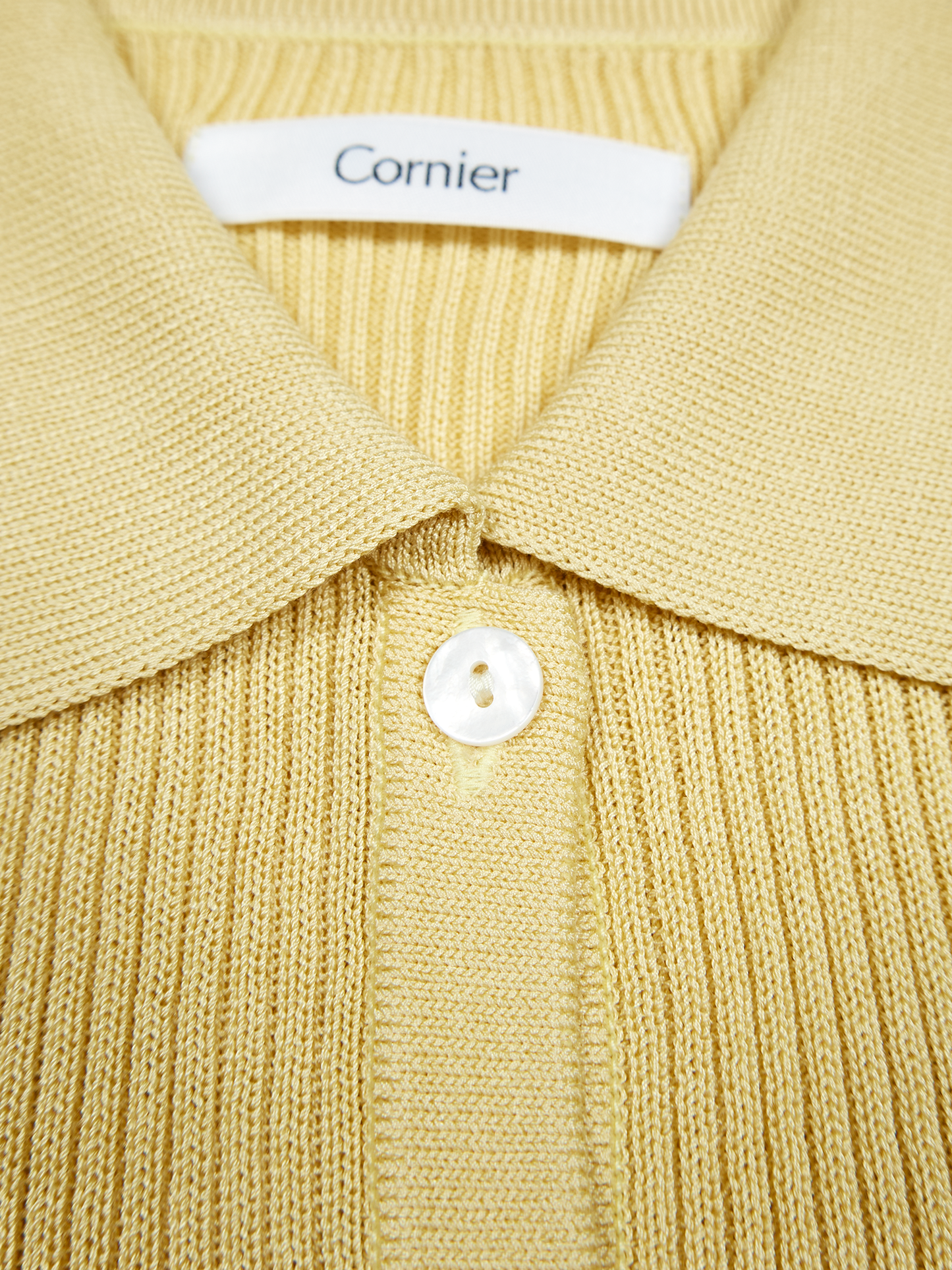 HIGH-TWIST SILK RIB KNIT SHIRTS｜YELLOW
