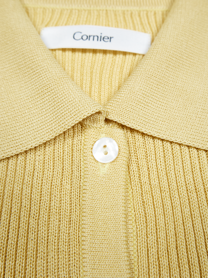 HIGH-TWIST SILK RIB KNIT SHIRTS｜YELLOW