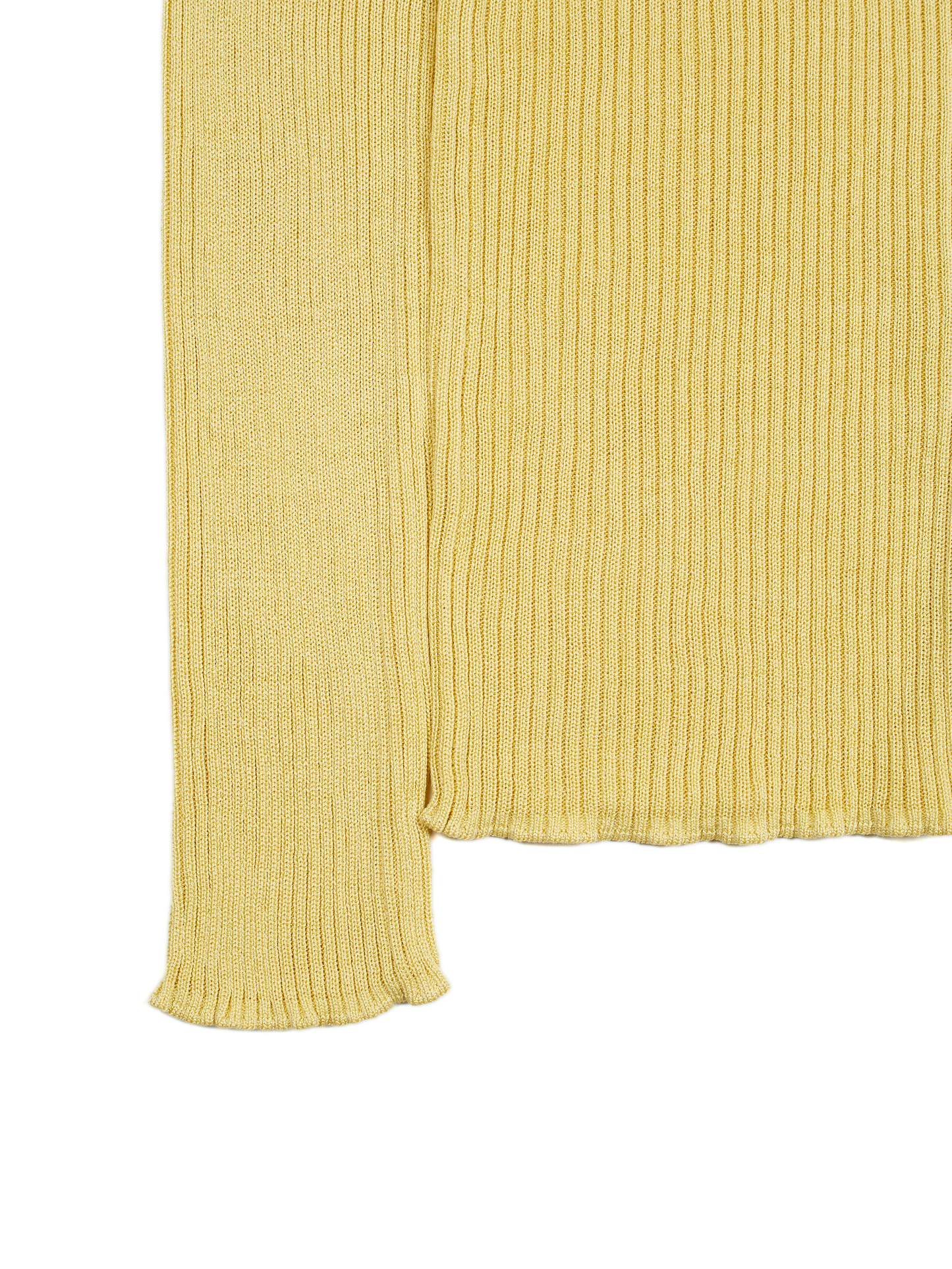 HIGH-TWIST SILK RIB KNIT SHIRTS｜YELLOW