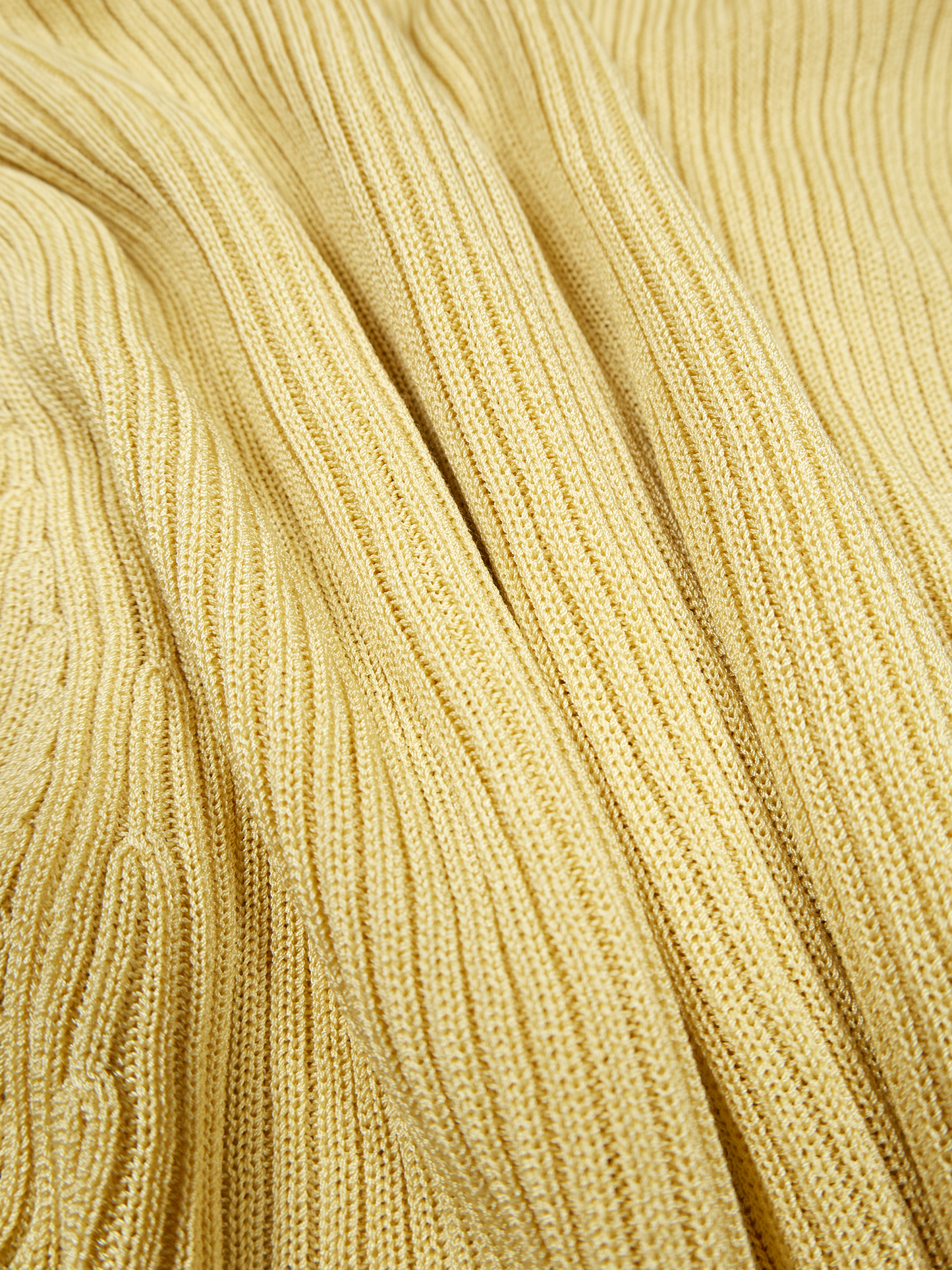 HIGH-TWIST SILK RIB KNIT SHIRTS｜YELLOW