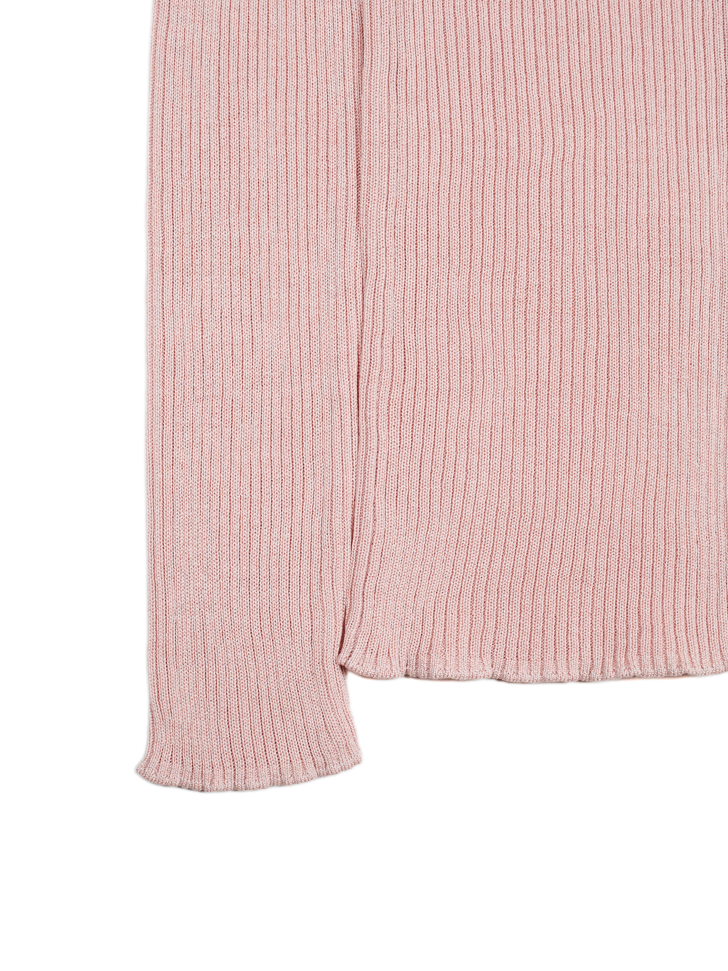 HIGH-TWIST SILK RIB KNIT SHIRTS｜PINK