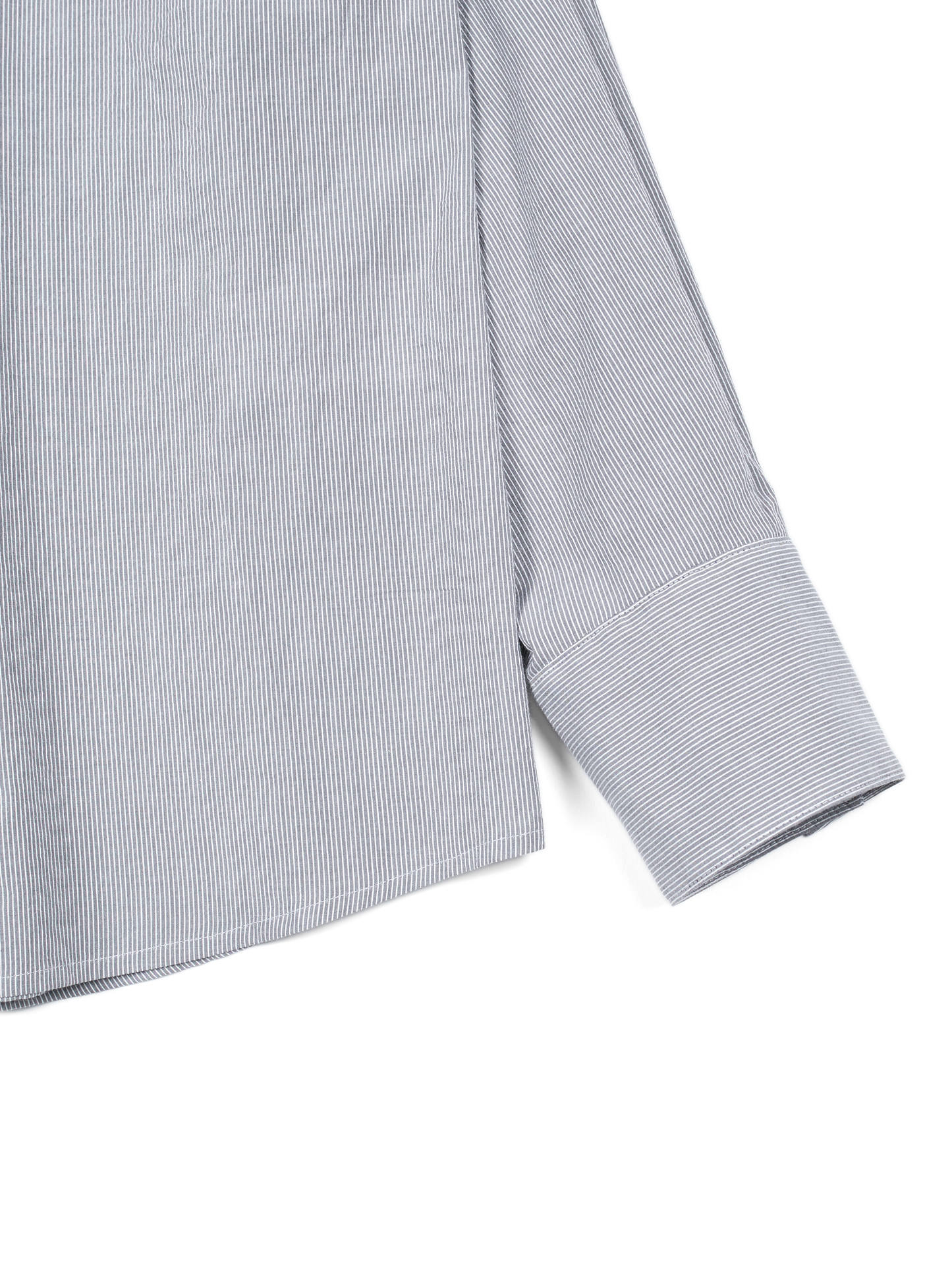 FINX COTTON LIGHT CORD LANE STRIPE SHIRTS for WOMEN｜GRAY STRIPE