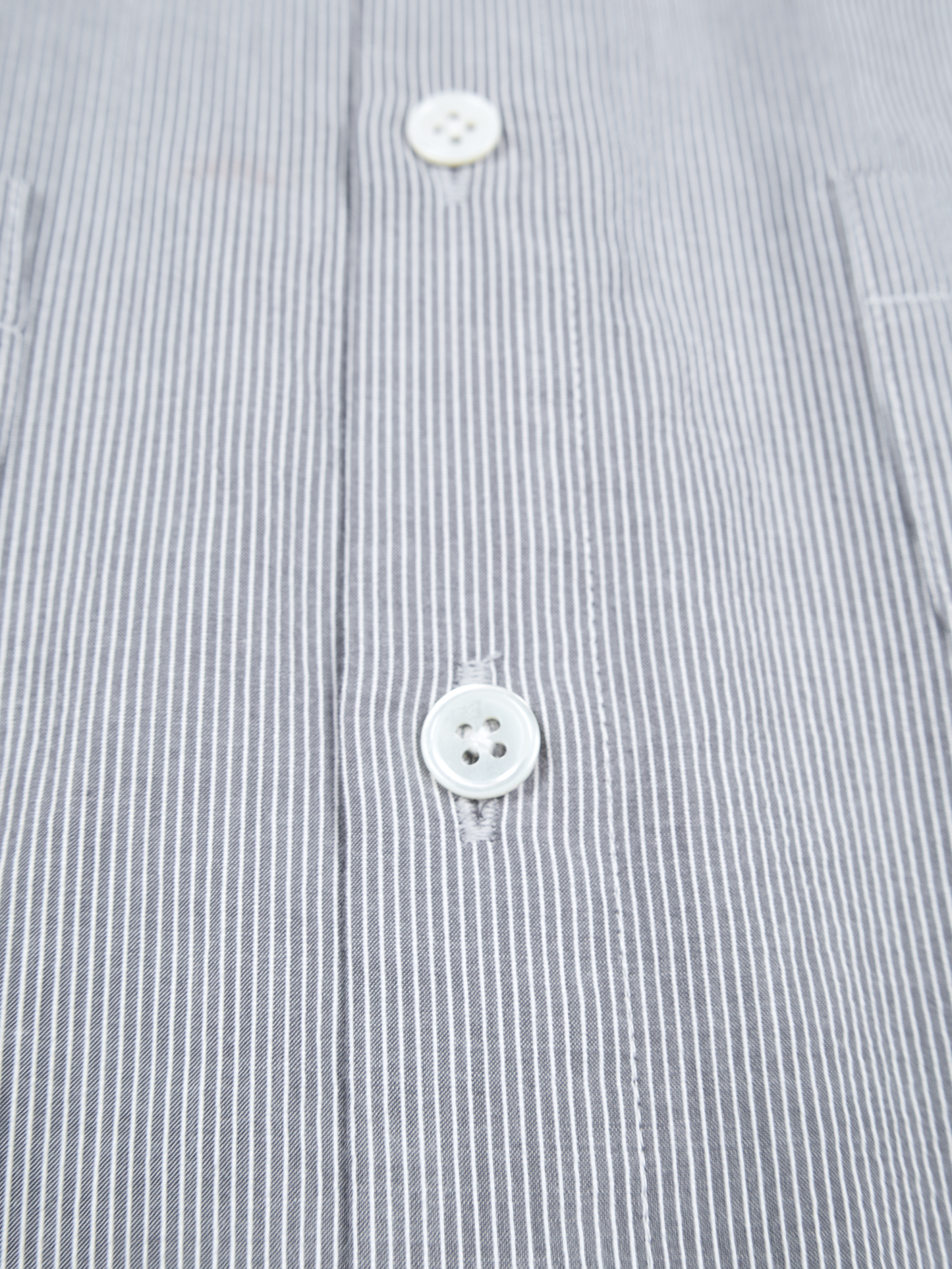 FINX COTTON LIGHT CORD LANE STRIPE SHIRTS for WOMEN｜GRAY STRIPE