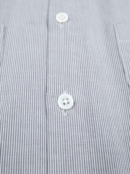 FINX COTTON LIGHT CORD LANE STRIPE SHIRTS for WOMEN｜GRAY STRIPE
