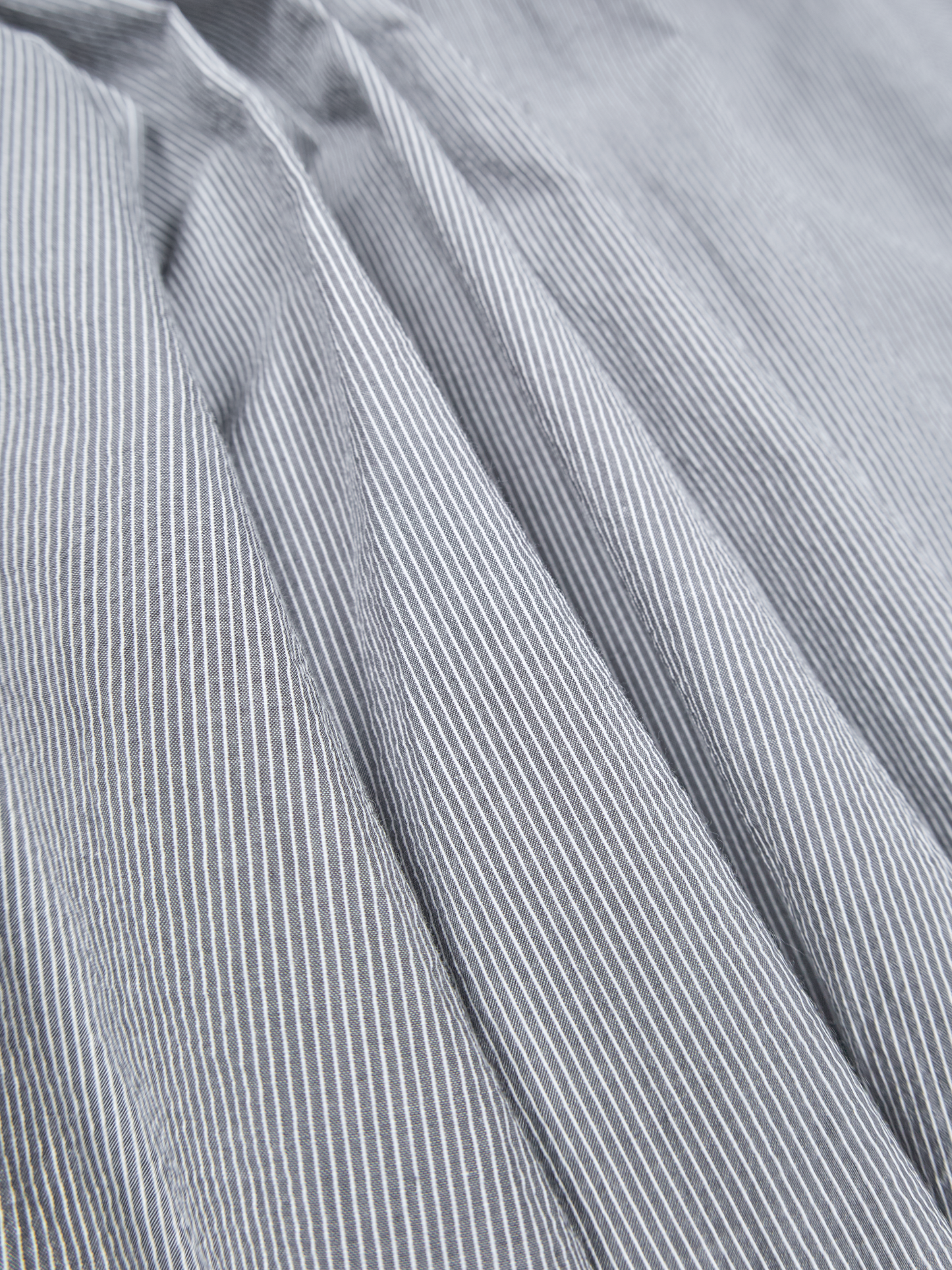 FINX COTTON LIGHT CORD LANE STRIPE SHIRTS for WOMEN｜GRAY STRIPE