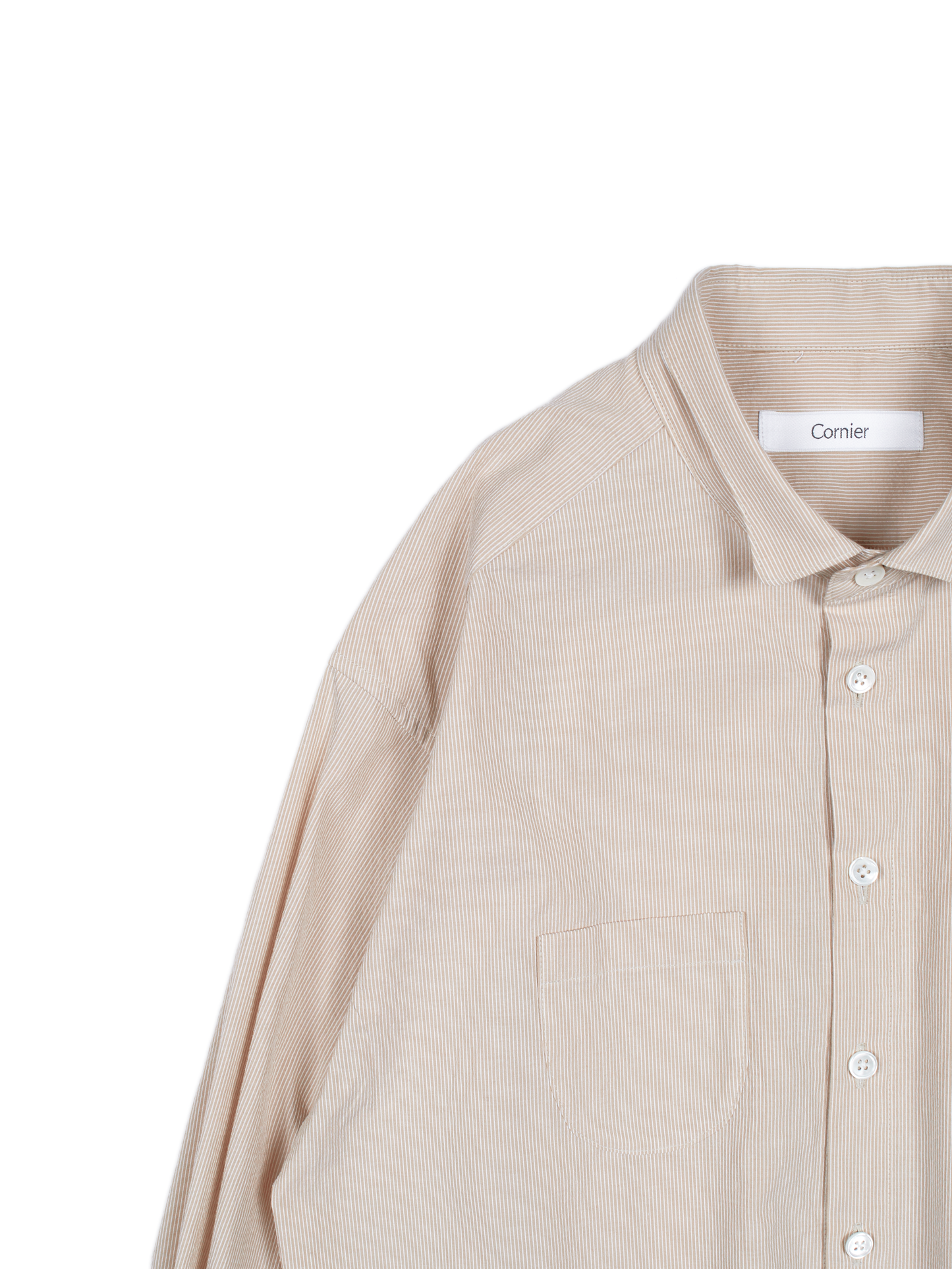 FINX COTTON LIGHT CORD LANE STRIPE SHIRTS for WOMEN｜YELLOW STRIPE