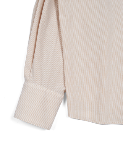 FINX COTTON LIGHT CORD LANE STRIPE SHIRTS for WOMEN｜YELLOW STRIPE