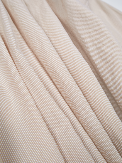 FINX COTTON LIGHT CORD LANE STRIPE SHIRTS for WOMEN｜YELLOW STRIPE